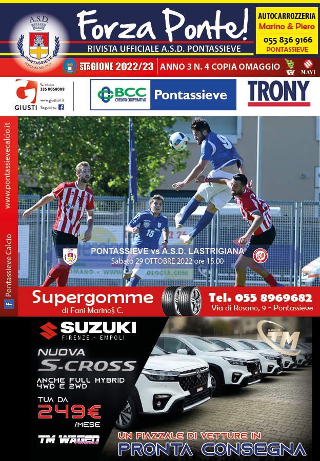 La copertina di Forza Ponte, per Pontassieve-Lastrigiana