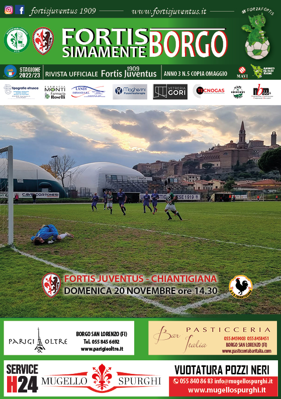 La copertina di Fortissimamente Borgo per fortis Juventus-Chiantigiana