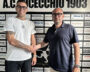 Valerio Ghelardoni con il presidente del Fucecchio Luca Lazzeri